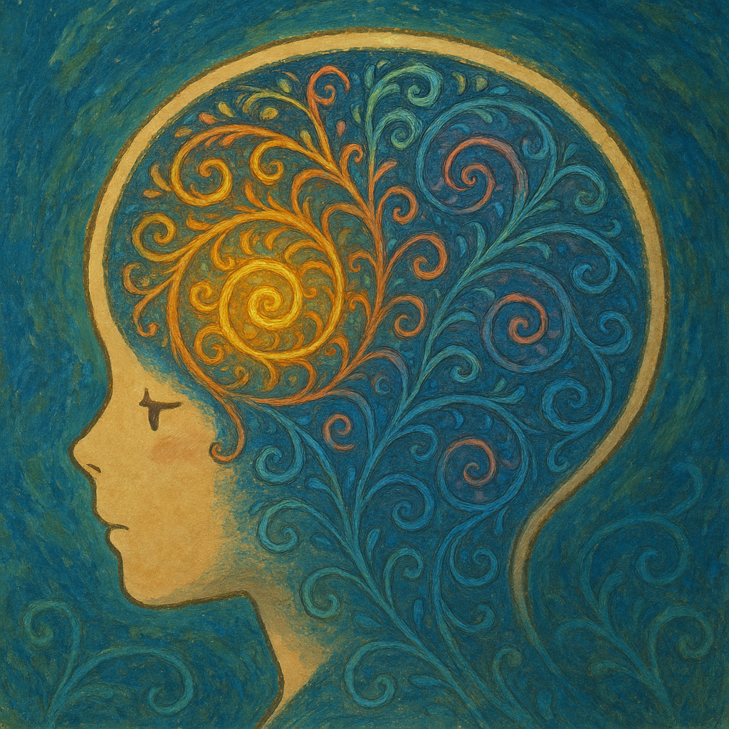 Hand-drawn illustration representing the interconnected nature of systems thinking and fractal patterns in technology and society